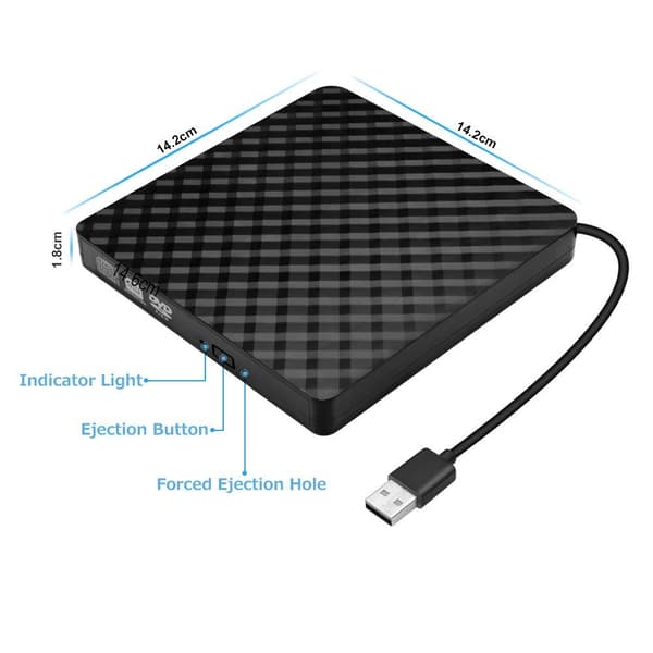 Ekstern DVD-brenner Spiller USB 3.0 Bærbar CD DVD +/-RW Optisk Enhet