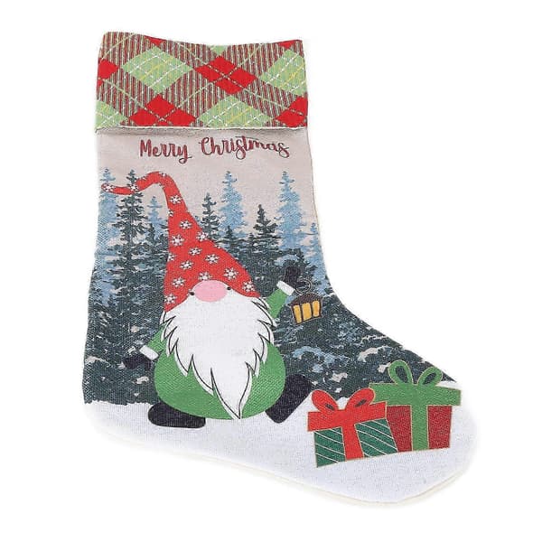 Christmas Decorative Stocking Faceless Doll Pattern Children's Gift Bag for Festival Costume Party Red Hat[DB]