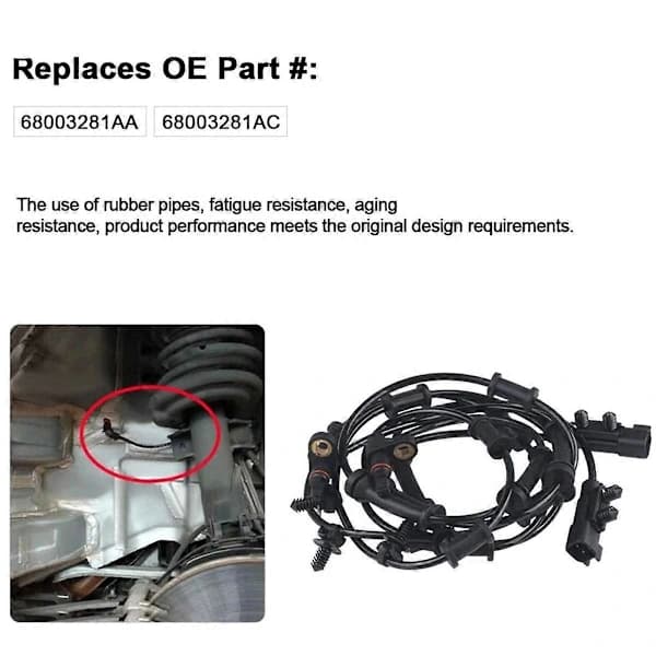 1Set ABS Wheel Speed Sensor for 3.6L 2012-2017 3.8L 2007-2011 68003281AA 52125003AB[co]