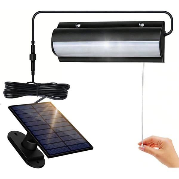 Solcellelampe for innendørs og utendørs bruk, hengende solcellelampe med enkel snorbryter, IP65 vanntett solcellelysekrone