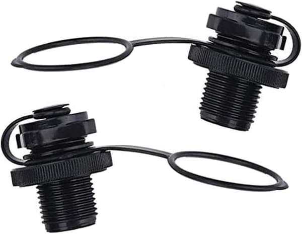 2-pack luftventiler ventiladapterlock för kajak uppblåsbar båt, svart