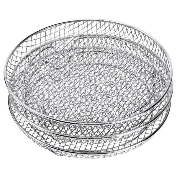 3-delt stabelbart airfryer-stativ, dehydrator-stativ i 304 rustfrit stål, airfryer-tilbehør