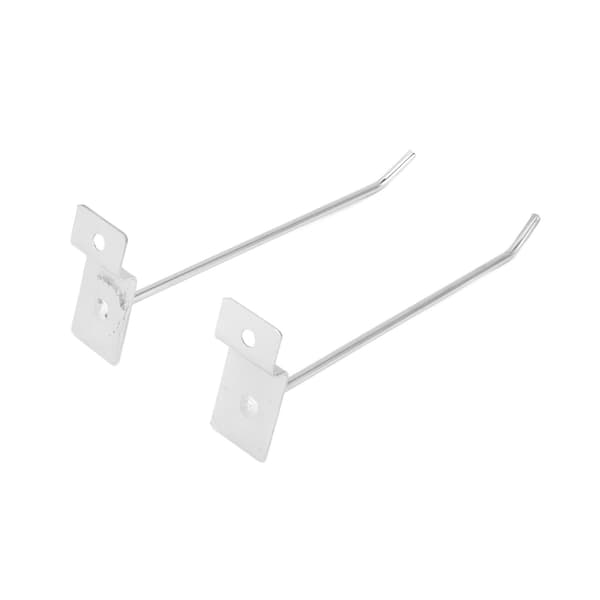 50 Slatwall Hooks, Silver, 15 cm 3.3 mm Diameter, Single Wire Slatboard Hooks for Shop Display