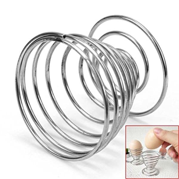 Eggkopp i stål, holder for kokte egg, oppbevaring for svampblender, holder for sminkesvamp