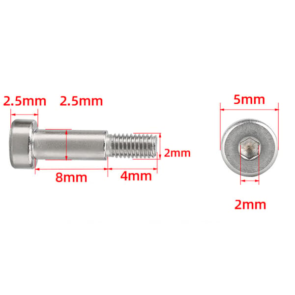 Unbrakoskruer 2,5*M2*8