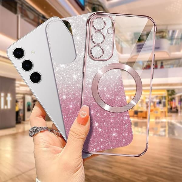 Booling Glitter Rosa Silikonskal til Samsung Galaxy A17 4G/5G-FY-