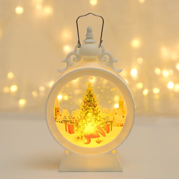 Julbellslykta - brons snögubbe, LED juldekoration