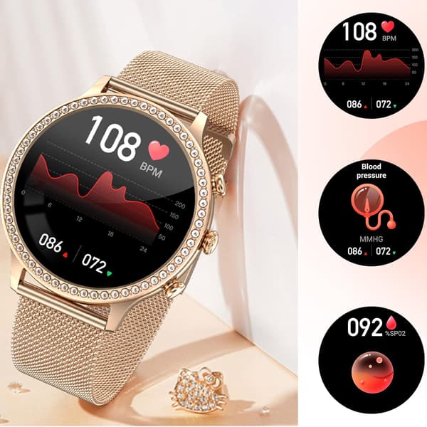 Smartklockor Kvinnor, Ring/Svara/Avvisa Samtal Fitness Tracker Klocka