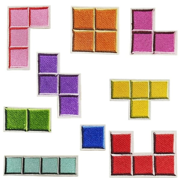 9 Pieces Game Theme Embroidered Iron-on Patches, Embroidered Stickers
