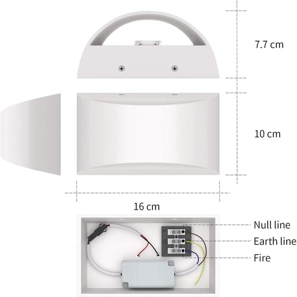Adjustable LED Wall Lamp 7W Modern Wall Light Up and Down Wall Sconces Aluminum Decorative Light, Cool White