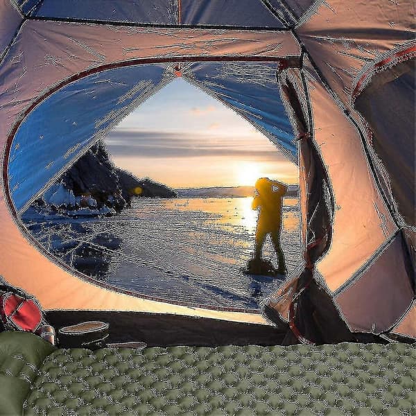 Ultralight Sleeping Pad with Built-in Pillow, Inflatable Camping Mattress