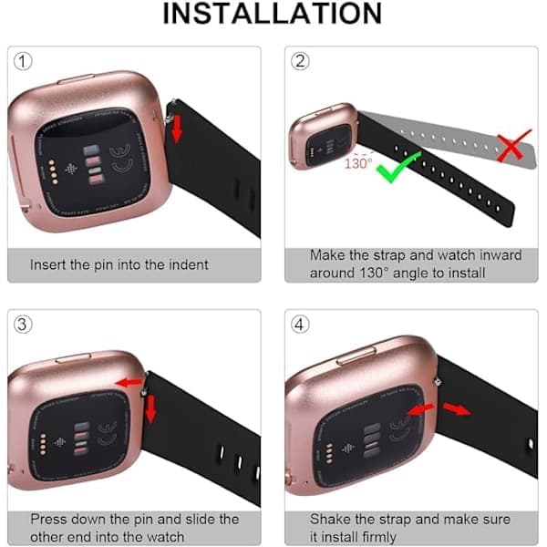 Kompatibel med Fitbit Versa-armbånd/Fitbit Versa 2-armbånd, mykt silikon sports-erstatningsarmbånd for Fitbit Versa 2/Fitbit Versa Lite - S Størrelse