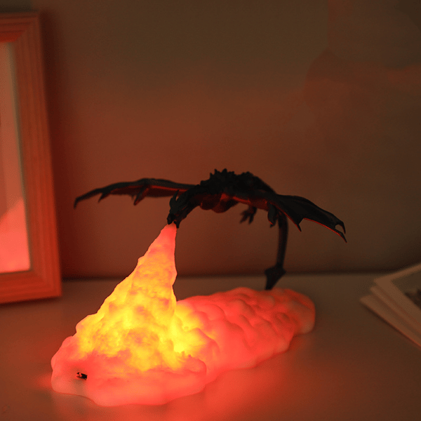 LED Drake Nattlampa med 3D-tryckt Design för Heminredning [JUN]