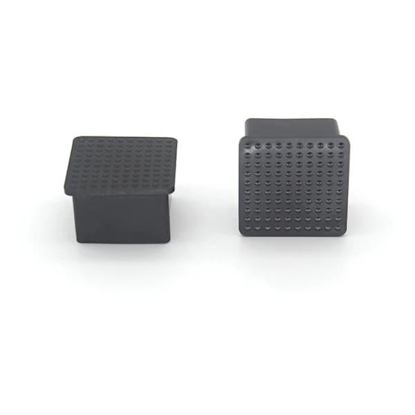 4 Svarta PVC Stolsbensskydd 35x35mm, Anti-Rep Golvskydd för Utemöbler