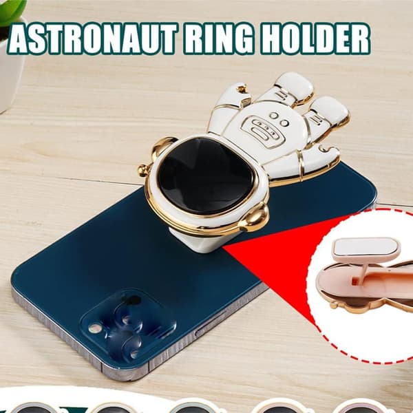 Telefon greb universel telefon ringholder astronaut form klæbrig finger greb telefonholder foldbart greb 2-pak