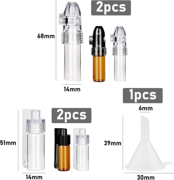 4 Spice Bottles with Mini Funnel, Small Glass Bottle, Spice Dispenser Bottle, Portable Glass Bottle, Spice Container, Kitchen Utensils