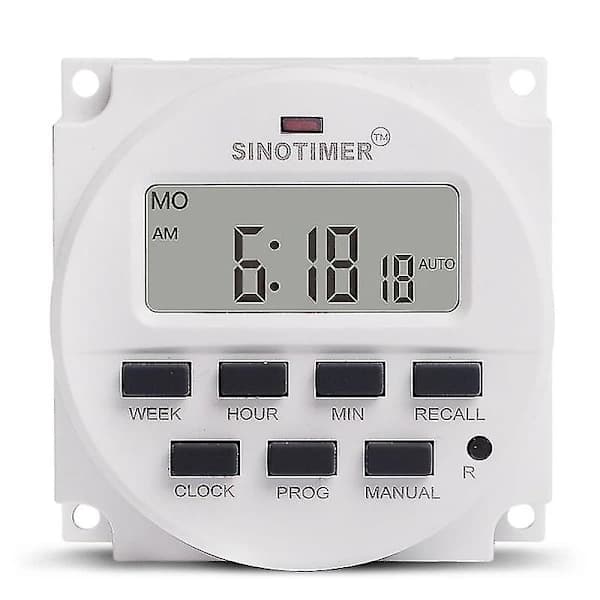 Sinotimer 15,98 tommer LCD digital timer 12V DC 7-dages programmerbar timer Tm618n-4 maj.5_tfrf