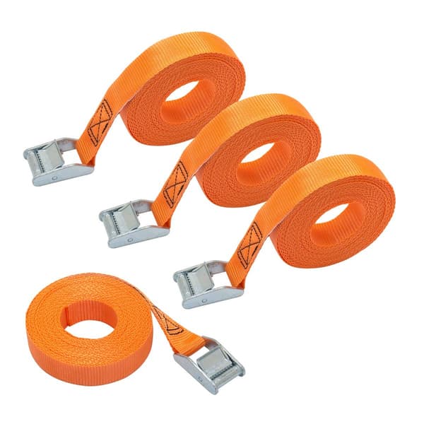 Spännband, längd 6 m, bredd 25 mm, lastkapacitet 150 kg, orange (4-pack)