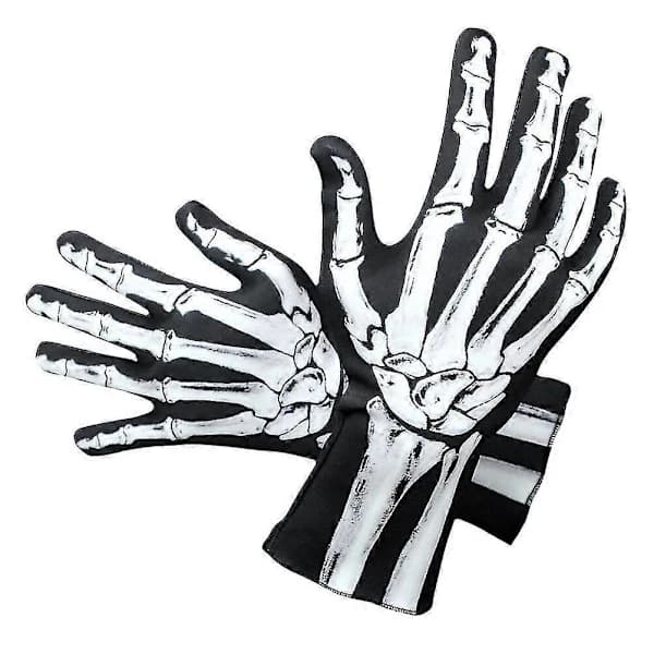 Vantar Halloween Skelett Handskar Halloween Kostym Handskar Skelett Kostym Skräck Benhandskar
