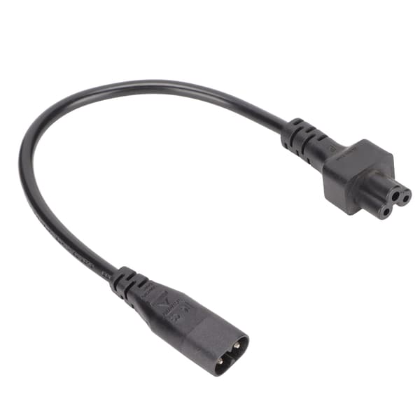 Universell strømadapterkabel - IEC320 C8 til C5, 3-pinners kompatibel bærbar PC