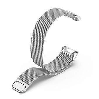 JLT Stylish Milanese Stainless Steel Adjustable Electroplated Watch Band Replacement Compatible For Fitbit Charge 5 (Silver)