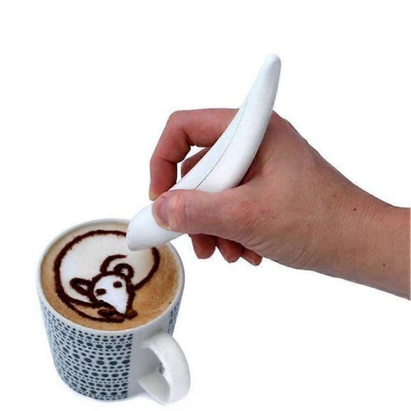 Spice Pen for Latte Art, Portable Electric Pen for Coffee Art DIY Patterns (Yellow)