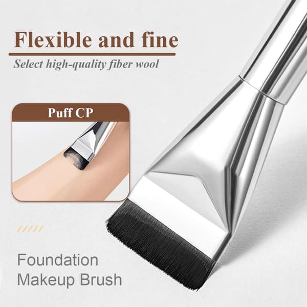 A set of two flat foundation brushes, suitable for cream, powder or liquid foundations