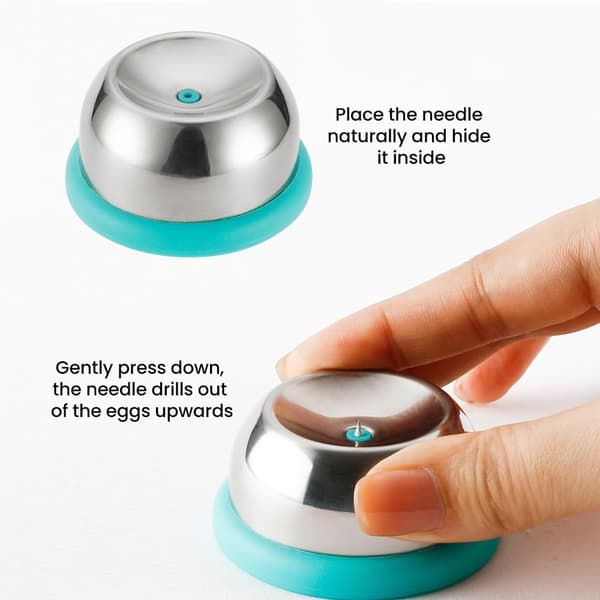 Eggåpner, eggstanser i rustfritt stål, halvautomatisk eggeskallnålstikker, eggpiercer, eggdeler