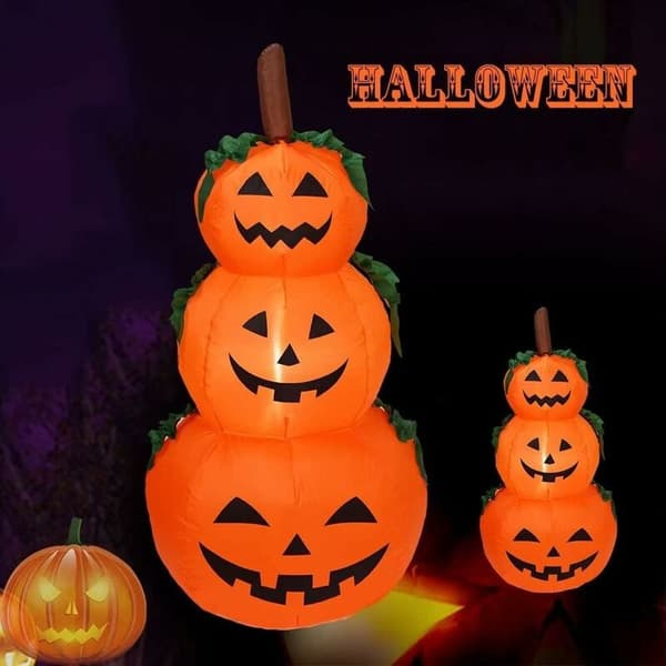 Inflatable Halloween Pumpkin Stack - 1.4m Outdoor & Indoor Decoration for Home, Garden-FA-