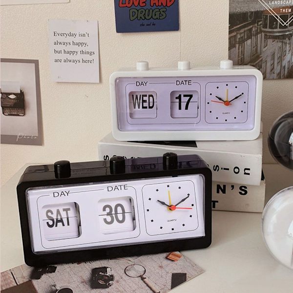 Datum Tid Display Klocka Kalenderklocka Svart black