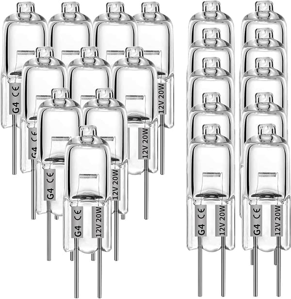 G4 Halogenpærer 20W 12V - Varm hvid - 20-pak 20W 20 stk.