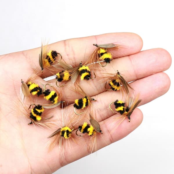 Bumble Bee Fishing Lure Artificial Insect Baits With (10 pcs 15 mm)