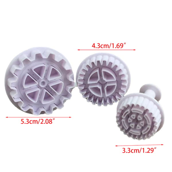 3 stk/sett Gir Stempel Fondant Dekorering Sukkerhåndverk Form Kutter
