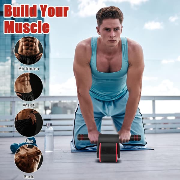 2023 New Abdominal Wheel, Wheel Roller Home Abdominal Trainer Blue/Red Ab Wheel