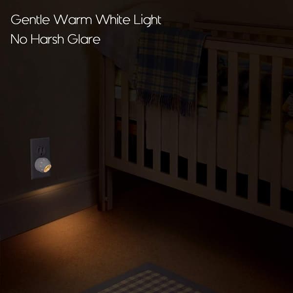 Nattlampe med plugg, varmhvit LED-nattlampe, 360° rotasjon,
