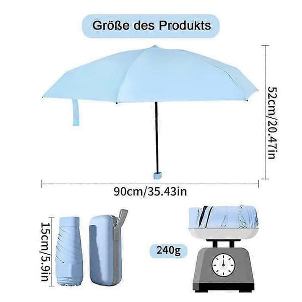 Mini lomme paraply, solbeskyttelse og værbestandig, liten lomme paraply
