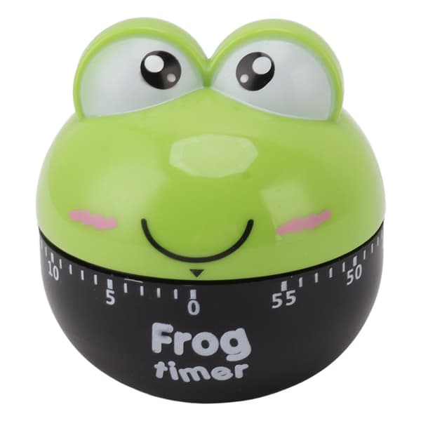 Mekanisk køkkentimer, 60 minutter, justerbar, høj præcision, grøn, tegneseriedesign til madlavning