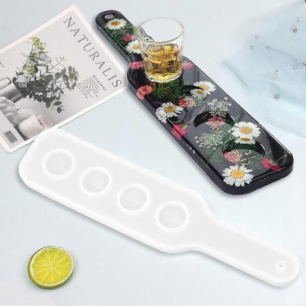 Silikoneform til shotglasbakke, Epoxyharpiks Silikonebakkeform, Harpiksunderlagsforme