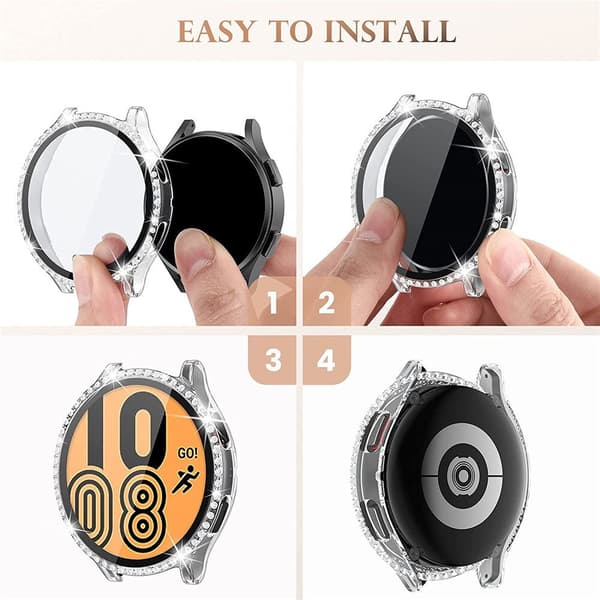 Protective Case for Samsung Galaxy Watch 7 40mm with Diamond Black