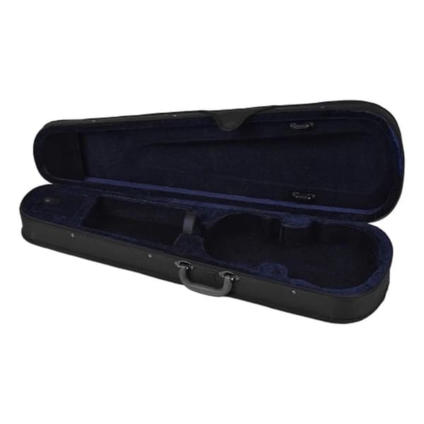 Lightweight Black and Blue Violin Case with Handle and Accessory Pocket