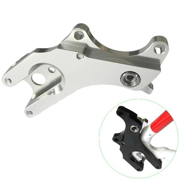 Bike Disc Brake Adapter Bracket Road Bike Frame Adapter Holder Bicycle Brake Conversion Silver