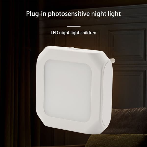 LED Night Light for Children, Night Light Socket with Dusk Sensor, Steplessly Adjustable Brightness, Bedroom, Warm White