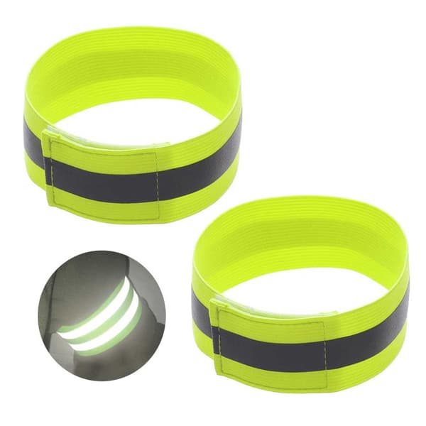 2-pakning reflekterende armbånd reflekterende borrelås neongul
