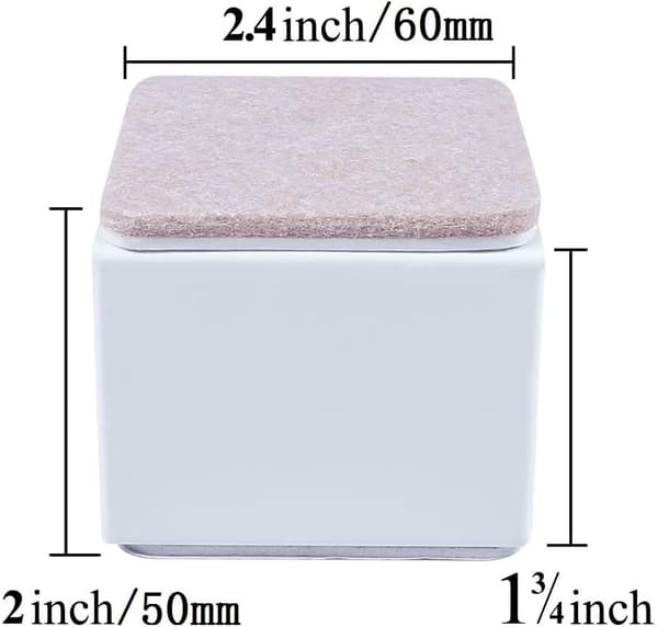 Bed Risers Furniture Risers Add 2 Inch Height, Solid Steel Support 10000 lbs, Table Risers, Chair