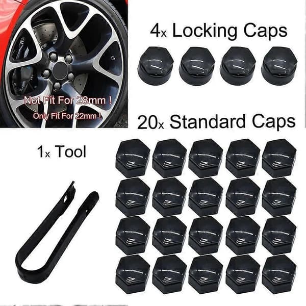 24 st 22 mm Hjulmutterkapslar Däcknavskydd För Opel Insignia Insignia 2010-2017 Exteriördekoration