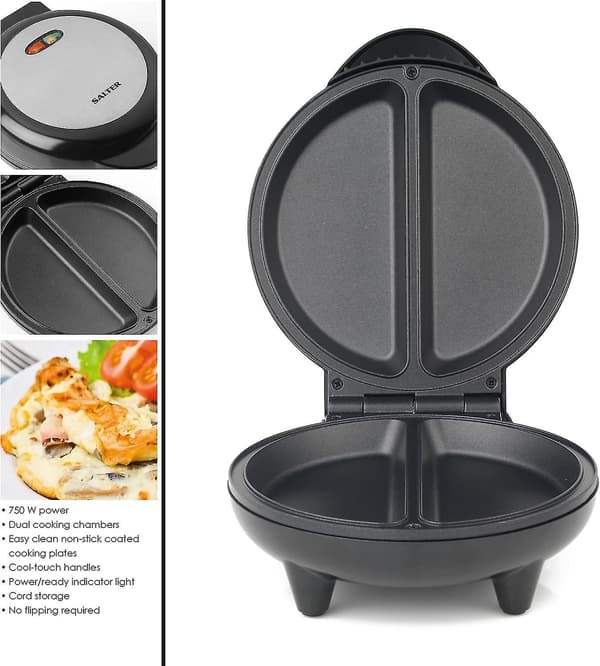 EK2716 Double Omelette Maker - Double Egg Cooker with Non-Stick Plates, Deep Fill Electric Multi Cooker, 2-3 Minute Heat Up