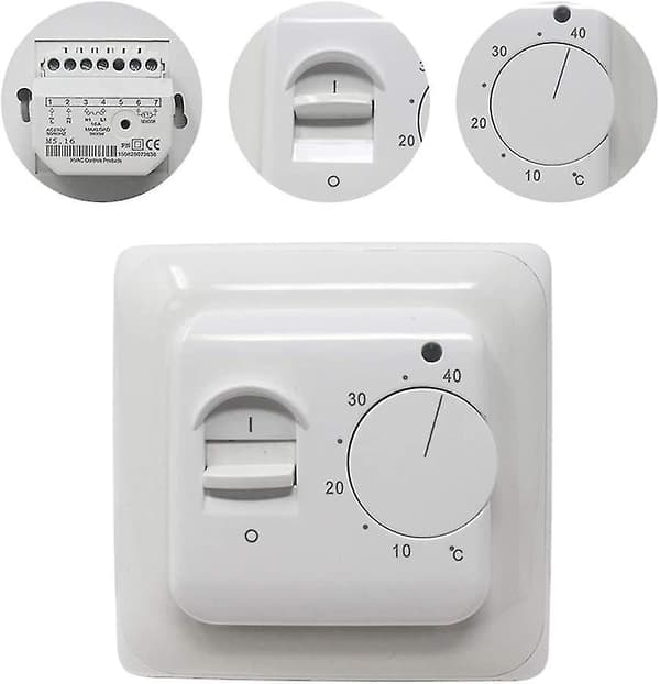 Manuel gulvvarmetermostat med sensor, 220V 16A, Mekanisk kontrol-FY-