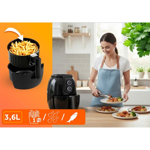 Berdsen BD-650 Airfryer 3,6L Svart Single