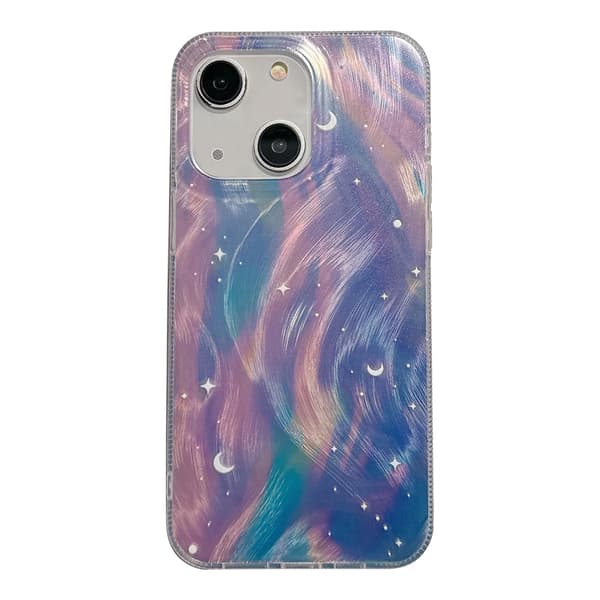 Til iPhone 12 Dobbeltlags Gradient Drøm Stjerneklar Akryl Hybrid TPU Telefoncover