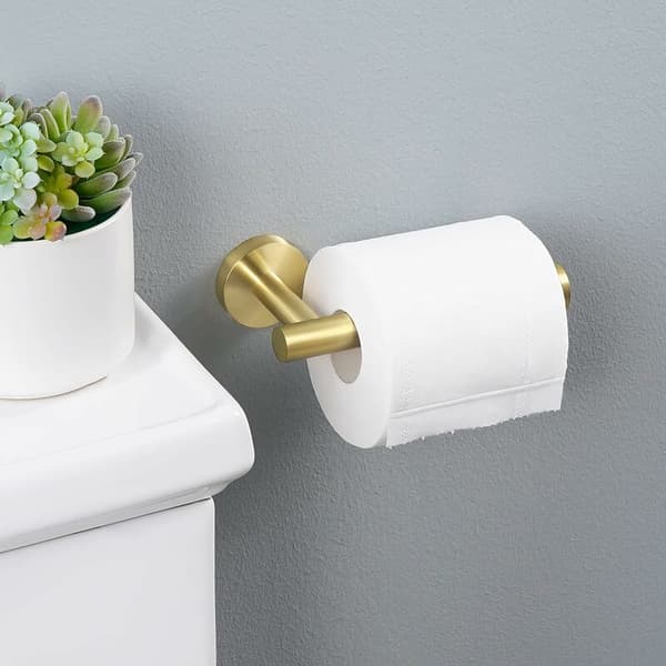 Toiletpapirholder, badeværelse rustfrit stål toiletpapirholder køkken badeværelse toiletpapir (børstet messing)